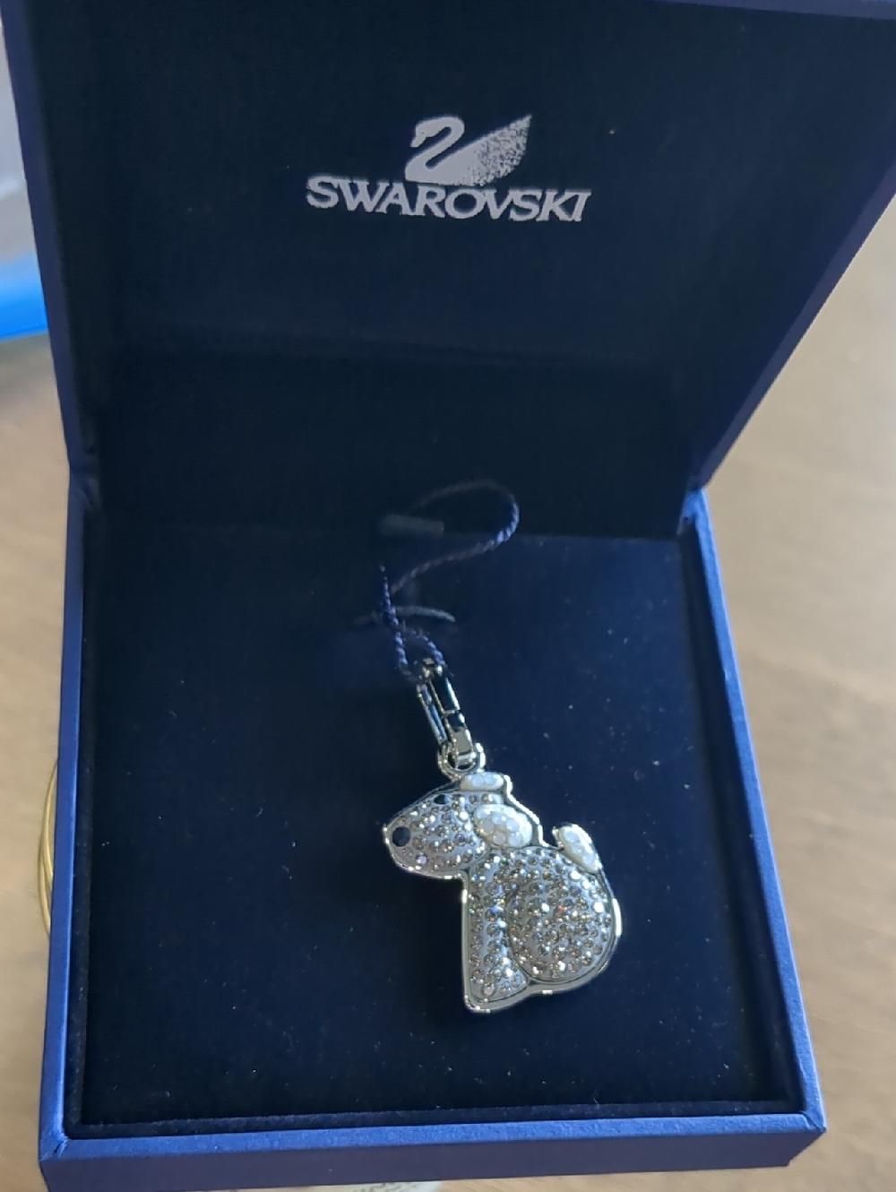 Swarovski Silver Crystal  Charm